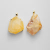 Golden healer chunky freeform faceted crystal pendant