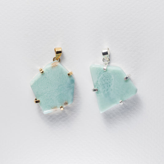 Larimar freeform pendant