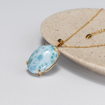 Larimar oval pendant