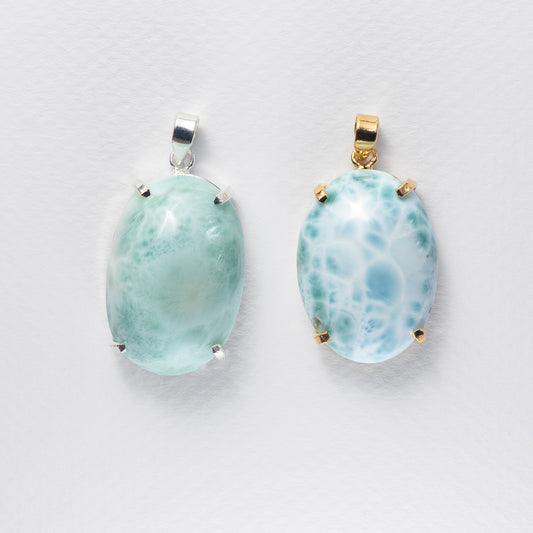Larimar oval pendant