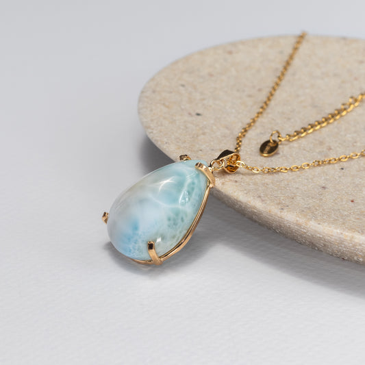 Larimar pear-shaped pendant