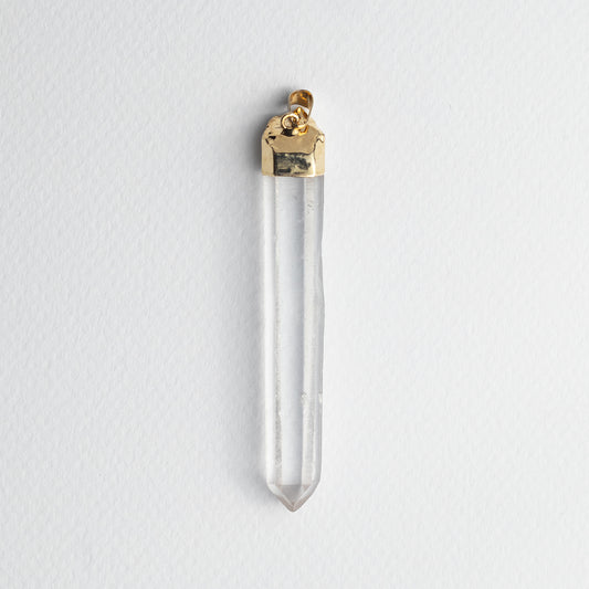 Oversized Lemurian crystal point pendant