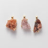 Druzy pink amethyst crystal cluster pendant