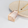 Pink lemurian chunky freeform faceted pendant