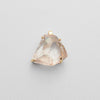 Pink lemurian chunky freeform faceted pendant