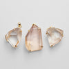 Pink lemurian chunky freeform faceted pendant