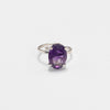 925 sterling silver oval amethyst ring