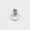 925 sterling silver oval amethyst ring