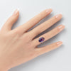 925 sterling silver oval amethyst ring