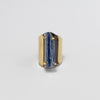 Raw blue kyanite crystal cuff ring
