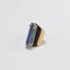 Raw blue kyanite crystal cuff ring