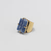 Raw blue kyanite crystal cuff ring