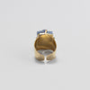 Raw blue kyanite crystal cuff ring