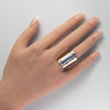 Raw blue kyanite crystal cuff ring