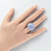 Blue lace agate mixed shape cabochon ring