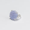 Blue lace agate mixed shape cabochon ring
