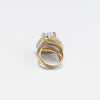 Blue lace agate mixed shape cabochon ring