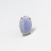 Blue lace agate mixed shape cabochon ring