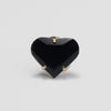 Black obsidian faceted heart ring