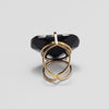 Black obsidian faceted heart ring