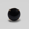 Black onyx round cabochon ring