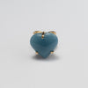 Paraiba blue quartz heart ring