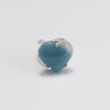 Paraiba blue quartz heart ring