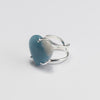 Paraiba blue quartz heart ring