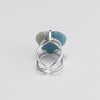 Paraiba blue quartz heart ring
