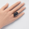 Raw black tourmaline bar crystal ring