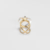 Faceted heart crystal arc ring