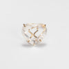 Faceted heart crystal arc ring
