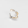 Faceted heart crystal arc ring