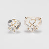 Faceted heart crystal arc ring