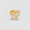 Golden healer faceted heart ring