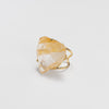 Golden healer faceted heart ring
