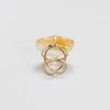 Golden healer faceted heart ring