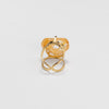 Golden healer faceted heart ring