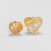 Golden healer faceted heart ring