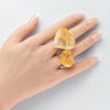 Golden healer faceted heart ring