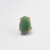 Green quartz marquise cabochon ring
