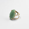 Green quartz marquise cabochon ring