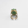 Green quartz marquise cabochon ring