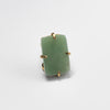Rectangle green quartz crystal ring