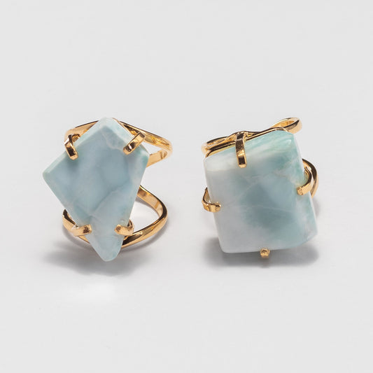 Freeform larimar ring