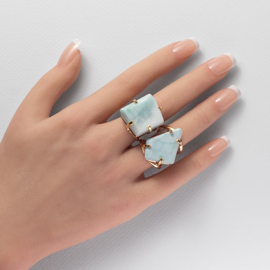 Freeform larimar ring