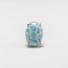 Larimar oval cabochon ring