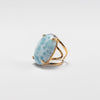 Larimar oval cabochon ring