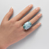 Larimar oval cabochon ring