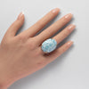 Larimar oval cabochon ring
